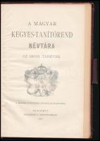 A Magyar Kegyes-Tanítórend névtára az 1905/6 tanévre. Bp., 1905, Buschmann F., 80 p. Kiadói aranyozo...