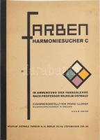 Farben Harmoniesucher C, Wilhelm Ostwarld Farben A.-G. Berlin, német festékgyár színkatalógusa, forgatható korongokkal, 2 sztl. lev., 34x24 cm
