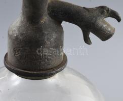 cca 1930 Kőbányai Polgári Serfőző Budapest szódásüveg, jelzett ón fejjel (Szabó Sándor korcsmáros, M...