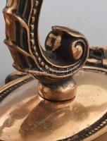 4 db szecessziós stílusú, figurális falikar, öntött bronz, gyertyaizzós, régi kábelezéssel, 27,5x9,5...