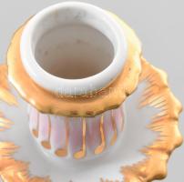 Hollóházi gyertyatartó, jelzett, hibátlan, m: 19,5 cm