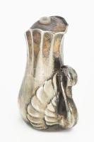 Hattyús fém só- és borsszóró, kosár formájú tartóval, 9,5x4,5x9 cm