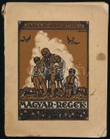 Lábán Antal - Keresztury Kálmán: Magyar regék. (Anthológia.) Berlin, 1927, Ludwig Voggenreiter Verlag Magyar Osztály, 109+1 p. Egészoldalas fekete-fehér illusztrációkkal. Kiadói papírkötés, kissé sérült gerinccel, foltos borítóval, a borító sarkán kis hiánnyal.