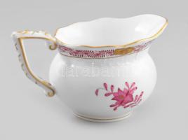 Herendi Apponyi purpur mintás tejkiöntő. Jelzett, hibátlan, m: 7,5 cm