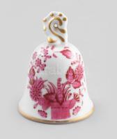 Herendi Fleur de Indes purpur csengő. Jelzett, hibátlan, m: 5,5 cm