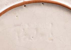 Pál Ilona (1937-2016): Konstruktív falitál. Színes mázakkal festett kerámia, jelzett, hibátlan, 24x2...