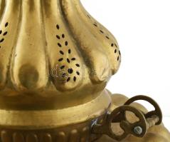 cca 19. sz vége, Ottomán ételmelegítő / szamovár / füstölő. Kalapált rézlemez, alján fával megerősít...