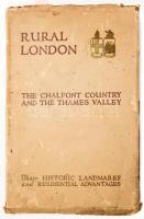 Rural London. The Chalfont Country and the Thames Valley. Their Historic Landmarks and Residential Advantages. London, 1924, Great Western Railway Company. Angol nyelven. 2. kiadás. Elülső belső kötéstáblán egy kihajtható térképpel. Fekete-fehér képekkel gazdagon illusztrált. Kiadói papírkötésben, kissé sérült gerinccel, foltos és szélén sérült borítóval.