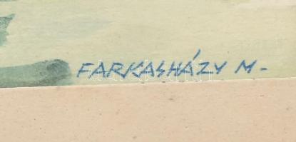 Farkasházy Miklós (1895-1964): Horgászok a Dunán. Akvarell, papír, jelezve jobbra lent. Paszpartuban...