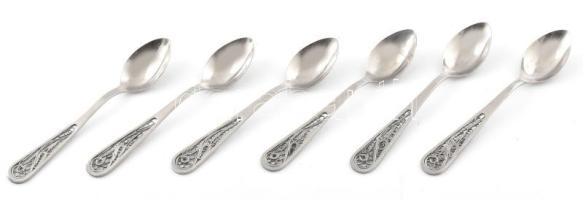 Kiskanál szett, filigrán díszítéssel, 6 db, h: 14 cm