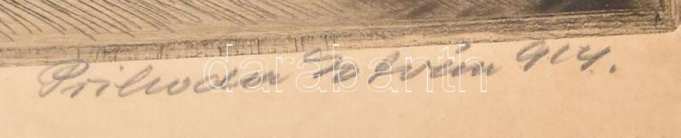 Prihoda István (1891-1965): Mulatozó társaság. Rézkarc, papír, jelzett, 26×26 cm: Lap széle sérült