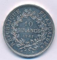 Franciaország 1967. 10Fr Ag "Herkules csoport" kapszulában T:AU patina France 1967. 10 Fra...