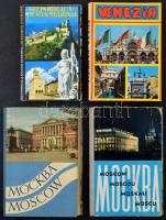 10 db MODERN külföldi képeslapok tokban, képeslapfüzet, leporello / 10 modern non-Hungarian postcards in case, postcard booklets, leporellos