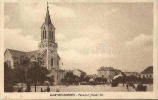 Zrenjanin, square, church, Nagybecskerek, Ferenc József tér, templom, kiadja Mangold Lipót