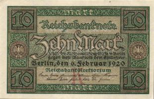 Német Birodalom / Weimari Köztársaság 1920. 10M (4x) egymás utáni ill. közeli sorszámokkal T:II+ egy...