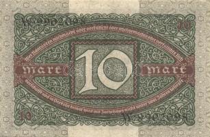 Német Birodalom / Weimari Köztársaság 1920. 10M (4x) egymás utáni ill. közeli sorszámokkal T:II+ egy...