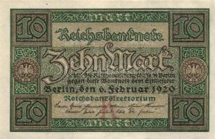 Német Birodalom / Weimari Köztársaság 1920. 10M (4x) egymás utáni ill. közeli sorszámokkal T:II+ egy...