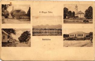 Batizfalva, Batizovce, Botzdorf (Tátra, Tatry); látkép, utca, templom / general view, street view, church (EM)