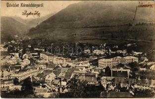 1907 Körmöcbánya, Kremnitz, Kremnica; látkép, zsinagóga. Paxner J. és Biron H. kiadása / general view with synagogue (EK)