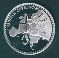 Belgium DN "Európai valuták - Brüsszel, Atomium" Ag emlékérem 52,5g 1959-es aranyozott 50c...