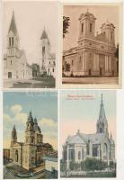 21 db RÉGI történelmi magyar város képeslap: templomok / 21 pre- 1945 historical Hungarian town-view postcards: churches, photos