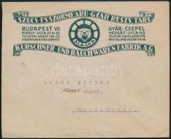 Alaska Szűcs és szőrmeárugyár R.T. Budapest VII. levélzáró levélen / label on cover