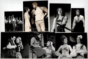 Keleti Éva jelzéével 10 db vintage színházi jelenetfotó (Venczel Vera, Tordy Géza, Koncz Gábor, Drah...
