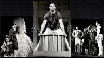 Színházi jelenetfotók, 13 db, Huszti Péter, Schütz Ila, Körmendi János, Esztergályos Cecília, Moór M...