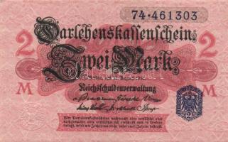 Német Birodalom / Császárság 1914. 2M (3x)kék pecséttel, kis ugrású sorszámokkal T:I