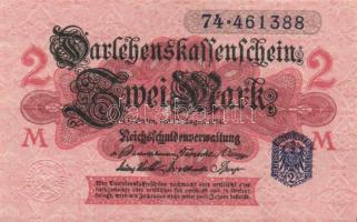 Német Birodalom / Császárság 1914. 2M (3x)kék pecséttel, egymás utáni sorszámokkal T:I