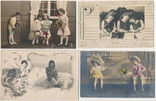 15 db RÉGI fotólap, képeslap vegyes minőségben: gyerekek / 15 pre-1945 postcards, photo in mixed quality: children