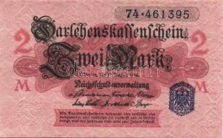 Német Birodalom / Császárság 1914. 2M (2x)kék pecséttel, kis ugrású sorszámokkal T:I