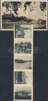 Pozsony with steamships, barge and tram leporellocard