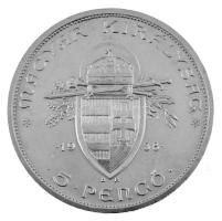 1938. 5P Ag "Álló Szent István" U.P. jelzéssel a címer fölött, Artex-veret (25,33g) T:AU p...
