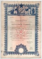 Budapest 1955. "Hatodik Békekölcsön" nyereménykötvénye 100Ft értékben (5x) sorszámkövetők ...