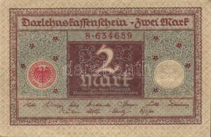 Német Birodalom / Weimari Köztársaság 1920. 2M (3x)barna nyomattal, közeli sorszámokkal T:I,I-