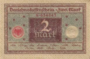 Német Birodalom / Weimari Köztársaság 1920. 2M (3x) barna nyomattal, egymás utáni sorszámokkal T:I