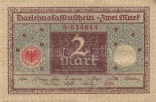 Német Birodalom / Weimari Köztársaság 1920. 2M (3x) barna nyomattal, egymás utáni sorszámokkal T:I