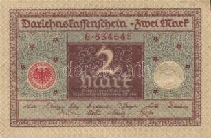 Német Birodalom / Weimari Köztársaság 1920. 2M (3x) barna nyomattal, egymás utáni sorszámokkal T:I