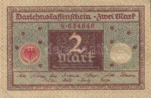 Német Birodalom / Weimari Köztársaság 1920. 2M (4x) barna nyomattal, egymás utáni sorszámokkal T:I