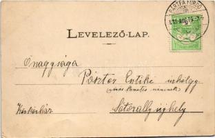 1913 Bártfa, Bártfafürdő, Bardejovské Kúpele, Bardiov, Bardejov; Templom tér. Divald Adolf kiadása /...