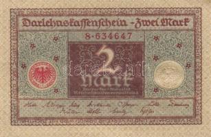 Német Birodalom / Weimari Köztársaság 1920. 2M (4x) barna nyomattal, egymás utáni sorszámokkal T:I