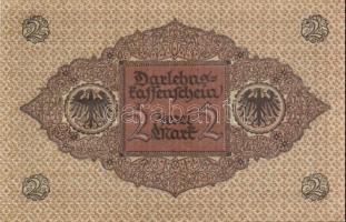 Német Birodalom / Weimari Köztársaság 1920. 2M (4x) barna nyomattal, egymás utáni sorszámokkal T:I