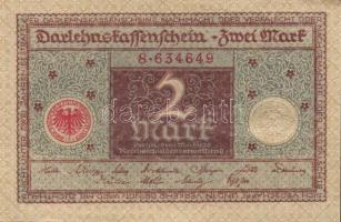 Német Birodalom / Weimari Köztársaság 1920. 2M (4x) barna nyomattal, egymás utáni sorszámokkal T:I