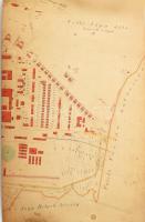 cca 1880 Ózd gyártelep kézzel rajzolt térképe, vászonra kasírozva 48x40 cm