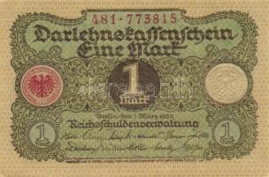 Német Birodalom / Weimari Köztársaság 1920. 1M (4x) egymás utáni sorszámokkal T:I