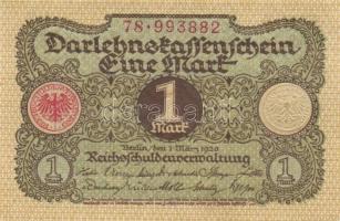 Német Birodalom / Weimari Köztársaság 1920. 1M (3x) egymás utáni sorszámokkal T:I