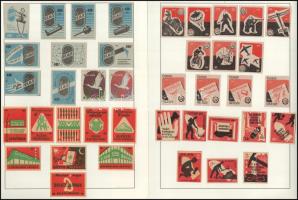 1950-1960 Gyufacímke gyűjtemény, benne 10 oldalon magyar és 4 oldalon szovjet címkék albumlapokon, l...