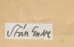 Szász Endre (1926-2003): Női portré. Bőrkép, jelzett jl, keretben, 22x21 cm