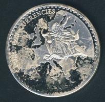 Luxemburg DN "Európai valuták - Luxemburg, Centre Européen" Ag emlékérem 52,5g 1990-es ara...